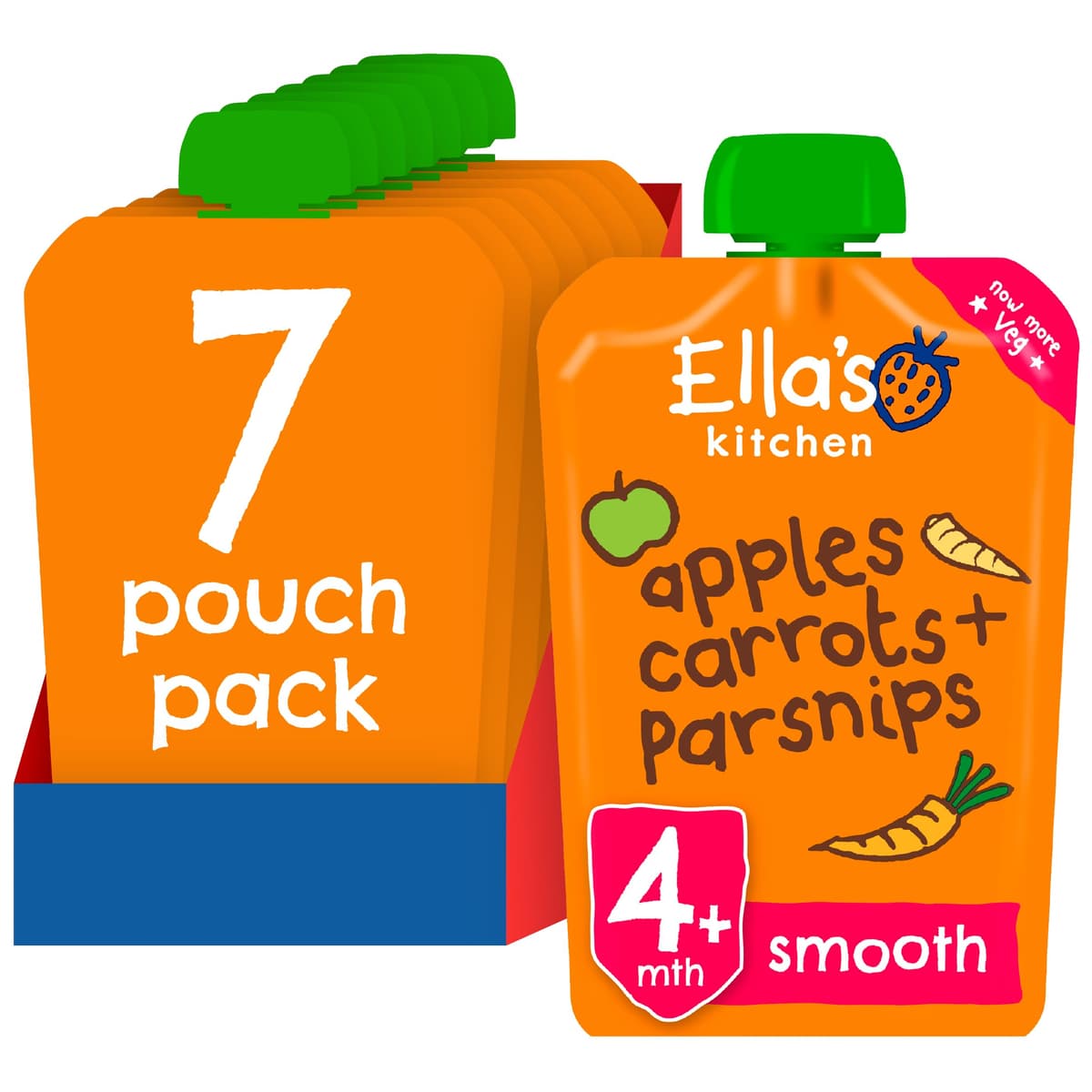 Ella's Kitchen, Stage 1 From 4 Months Organic Peaches and Bananas ,120 g, (Pack of 7) — view 3