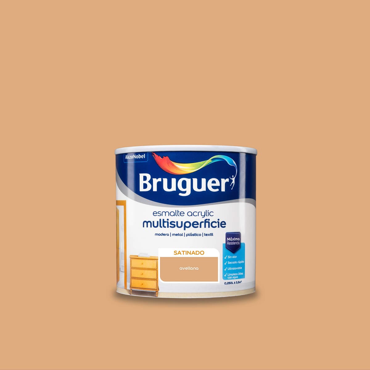 Bruguer Acrylic Multisuperficie Esmalte al agua Satinado - Pintura 750 mL, Blanco Permanente — view 69