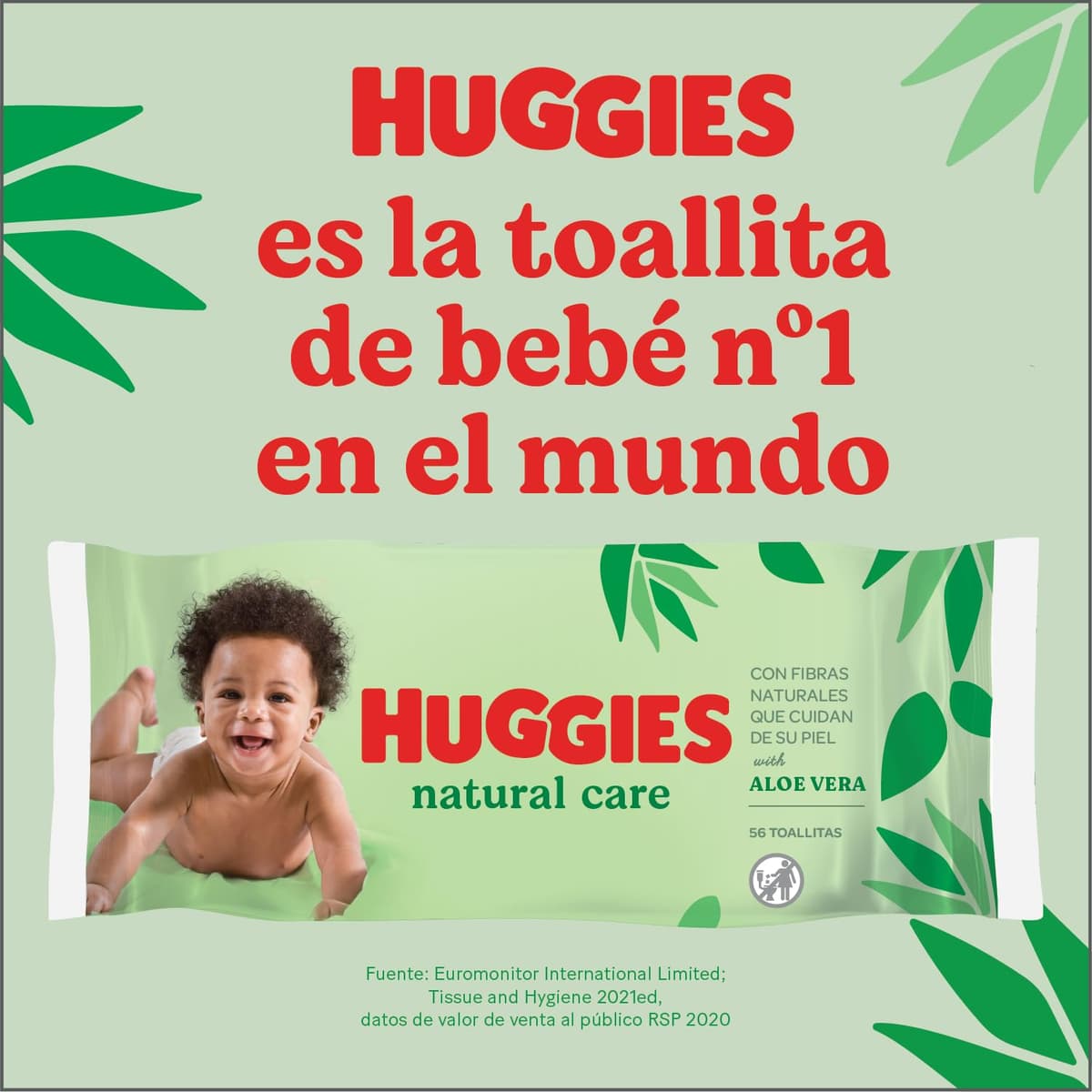 Huggies Natural Care Toallitas para Bebé, Aloe Vera, 10 Packs de 56, Total 560 Toallitas — view 7