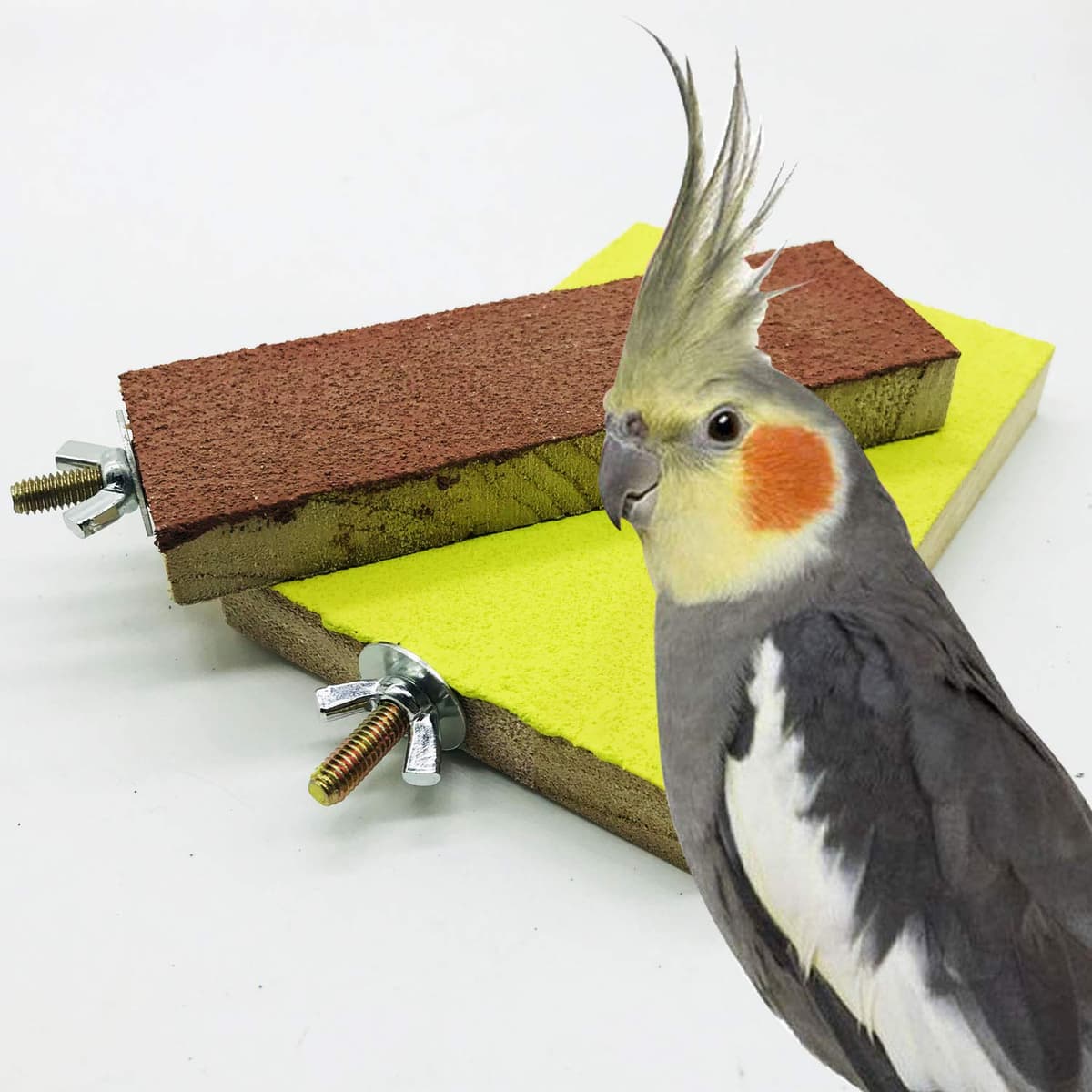 Allazone 6 PCS Bird Perch Stand Toy, Wood Parrot Perch Stand Playground Paw Grinding Clean Chew Toy for Pet Parrot, Hamster or Chinchilla — view 5