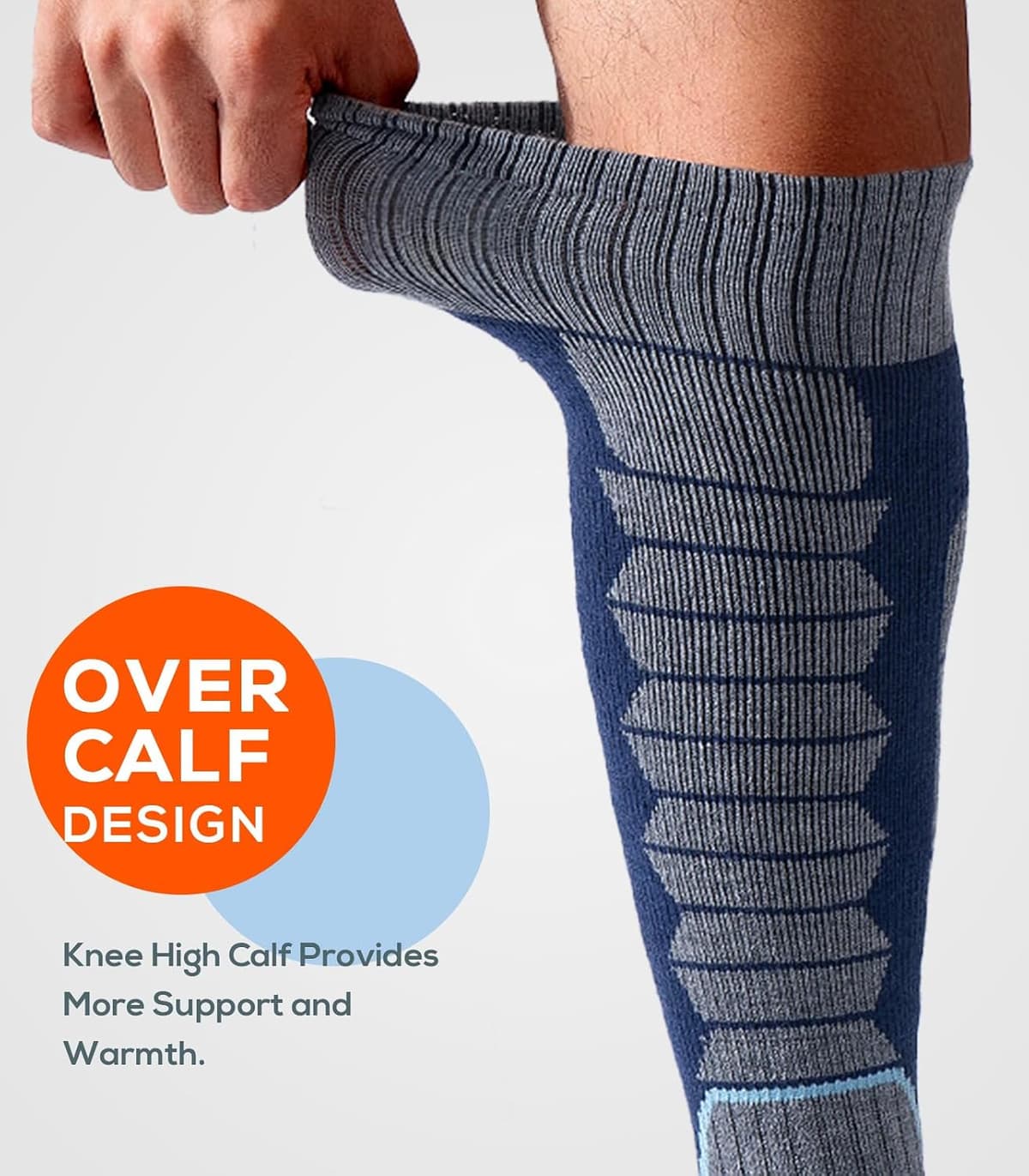 WEIERYA Ski Socks,Merino Wool Ski Socks for Skiing, Snowboarding,Outdoor Sports Thermal Ski Socks,6-8 9-12 Pack of 2/3 — view 4