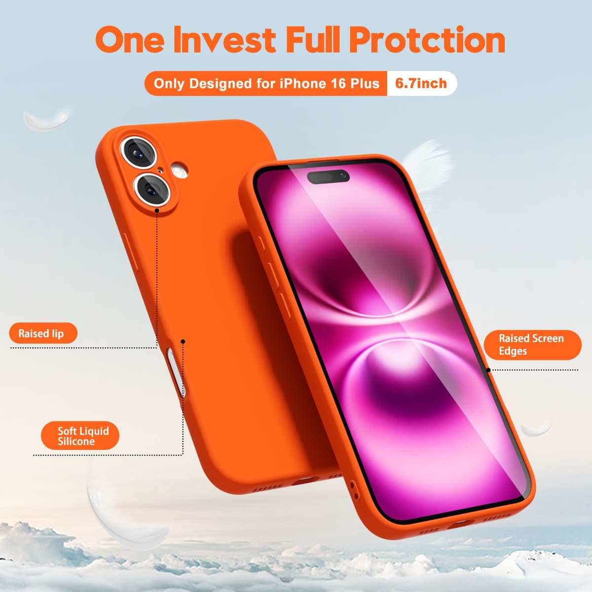 oakxco for iPhone 17 Pro Max Phone Case Liquid Silicone, Cute Thin Slim Grip Soft Rubber Gel for Women Men, Smooth Matte TPU Plain Solid Color Girly Simple Case with Camera Cover, Light Pink — view 25