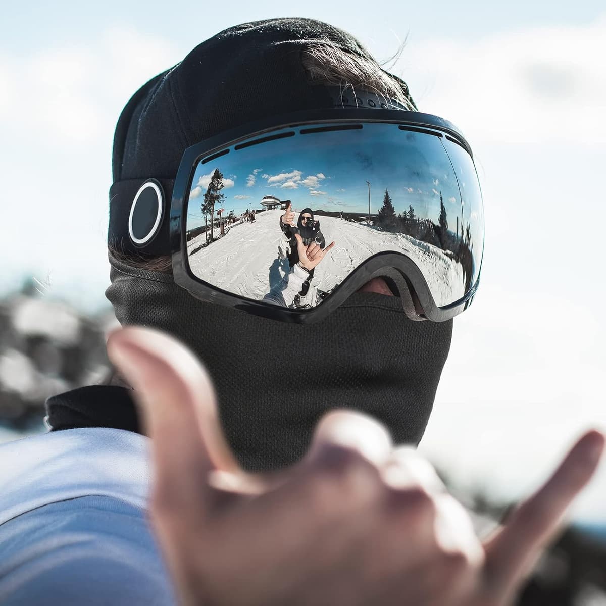 Achiou Ski Mask for Men Women, Balaclava Face Mask, Shiesty Mask UV Protector Lightweight for Motorcycle Snowboard Black — view 2