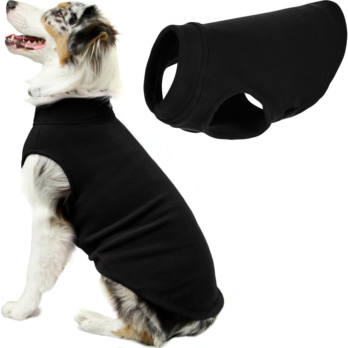 Gooby Stretch Fleece Pull Over Cold Weather Dog Vest, 3X-Large, Black Black 3X-Large