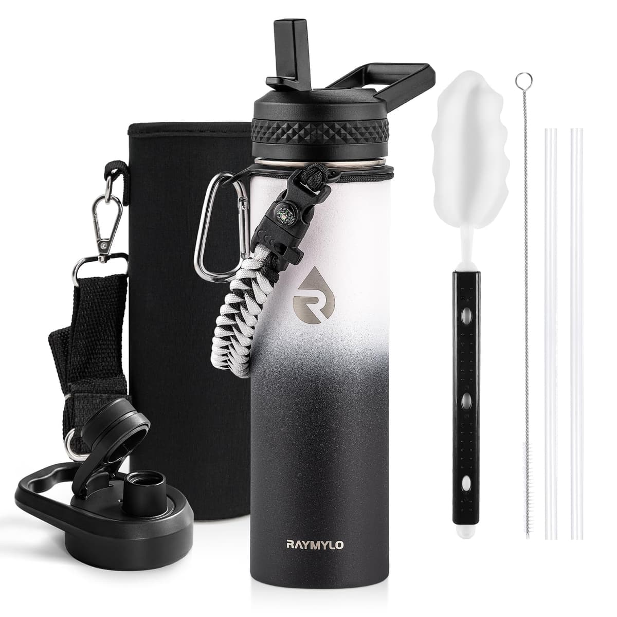 RAYMYLO One Gallon Water Bottle Insulated, Triple Walled Vacuum Stainless Steel (Cold for 48 Hrs), Leak Proof & Non-BPA, Large Water Flask Jug with Paracord Handle & Straw Spout Lids — view 80
