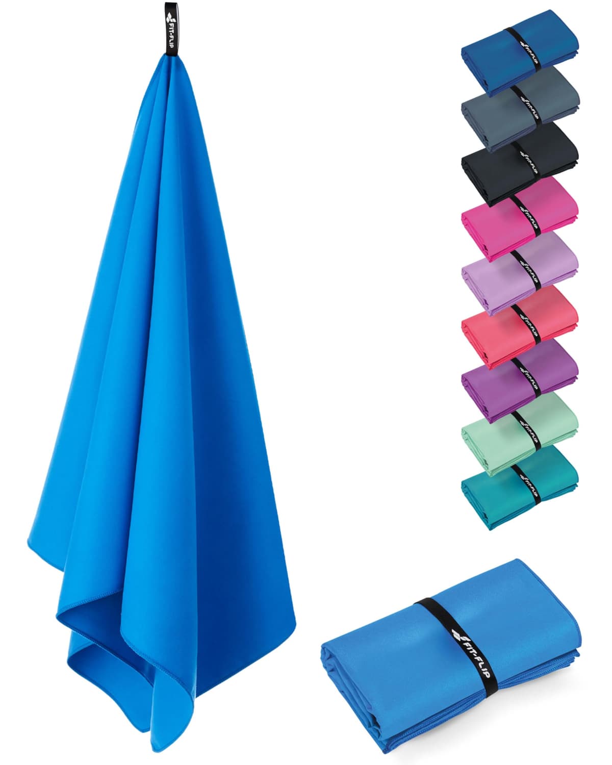Fit-Flip Toalla Microfibra Gimnasio - compacta, Ultraligera y de Secado rápido – Toallas para Gym, Piscina, Viaje, Natacion y Playa Grande — view 10