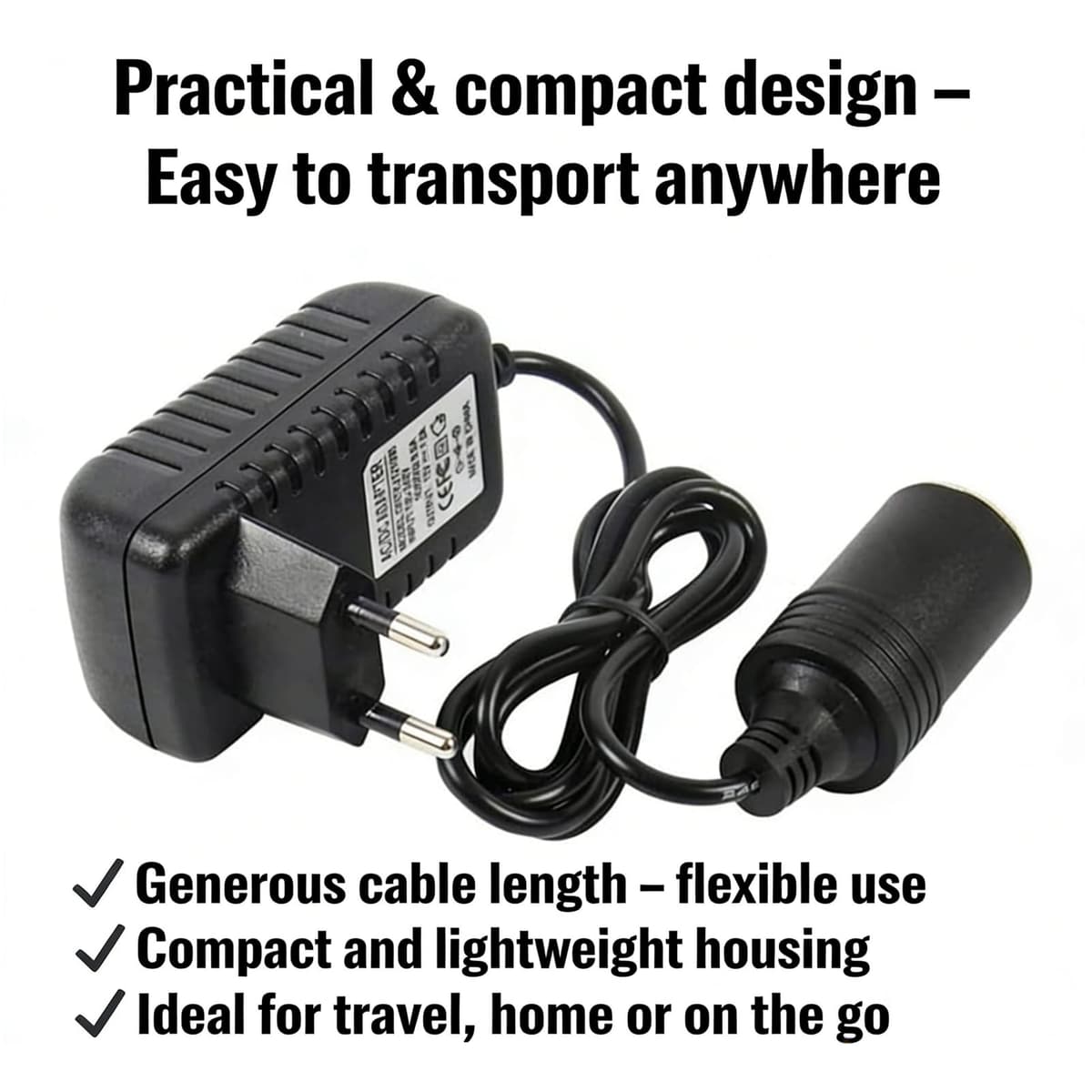 Cargador de Coche de 12 V 3 A convertidor de Voltaje de 220 V a 12 V Adaptador Encendedor de Cigarrillos para Nevera de Coche, Bomba de Aire, aspiradora de Coche — view 5