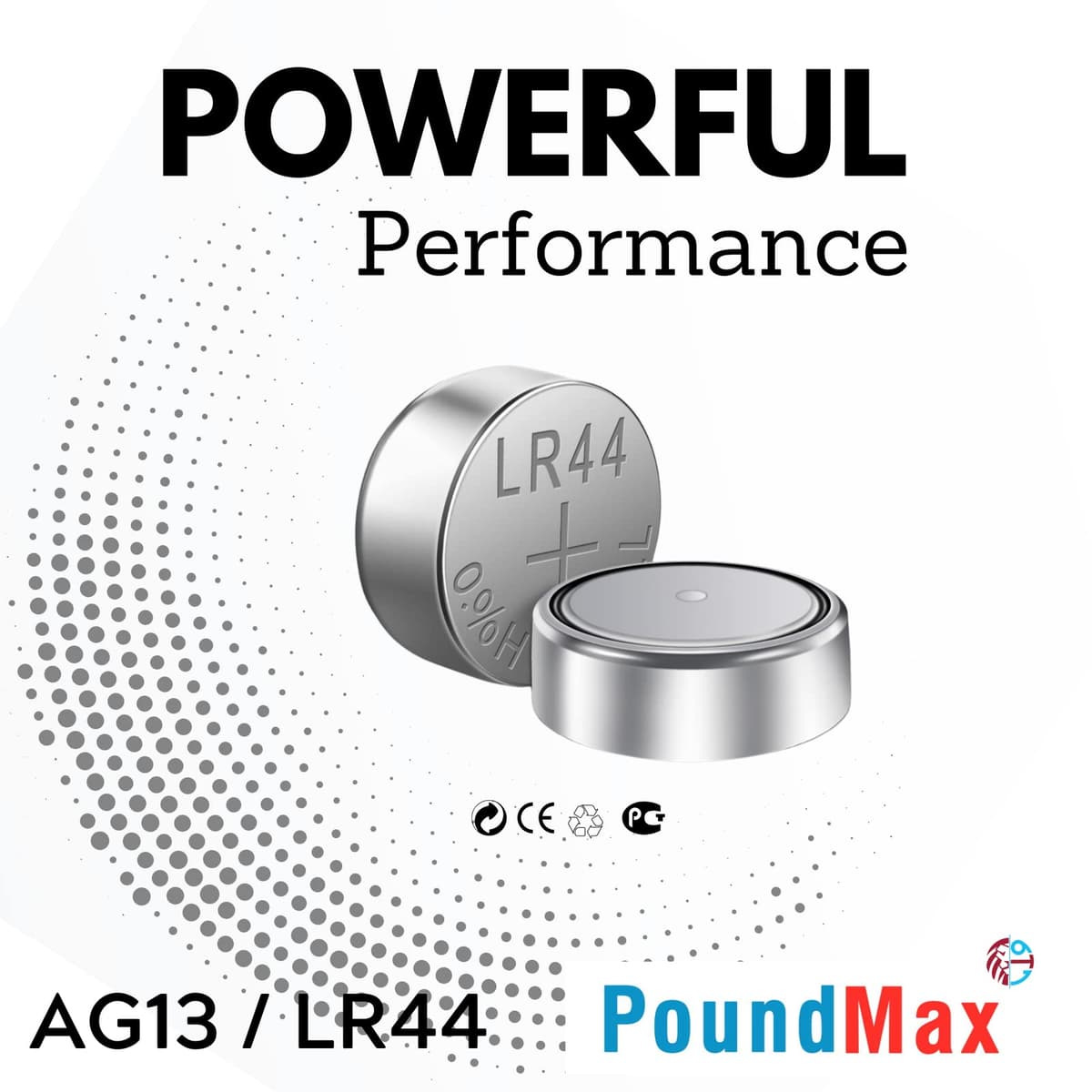 10 x AG13 LR44 1.5 V Alkaline Button Cell Battery by PoundMax — view 5