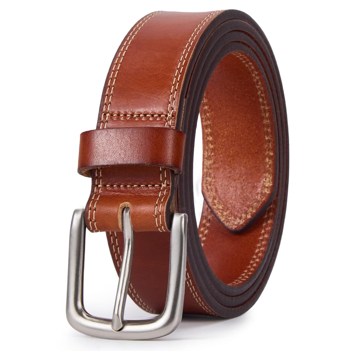 Vatan Men's Genuine Leather Casual Every Day Jeans Belts, Handmade Men Leather Belt with Gift Box — view 12