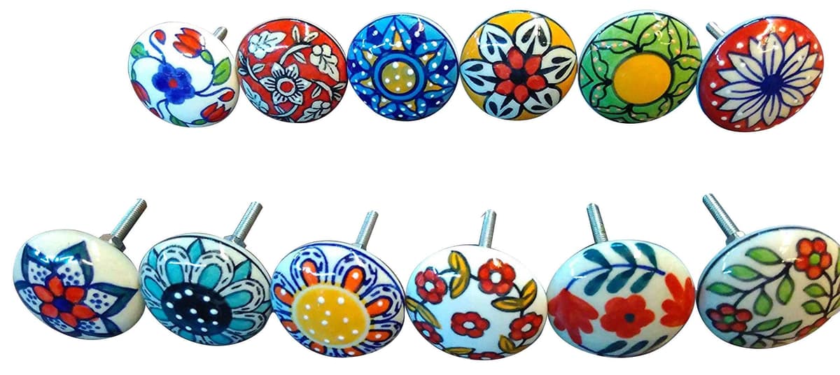 Ajuny Vintage Juego de 20 Pomos de Cerámica Blanca para Cómoda Cajón Armario Cocina Moderna Baño y Dormitorio Tiradores Decorativos Hechos a Mano — view 18