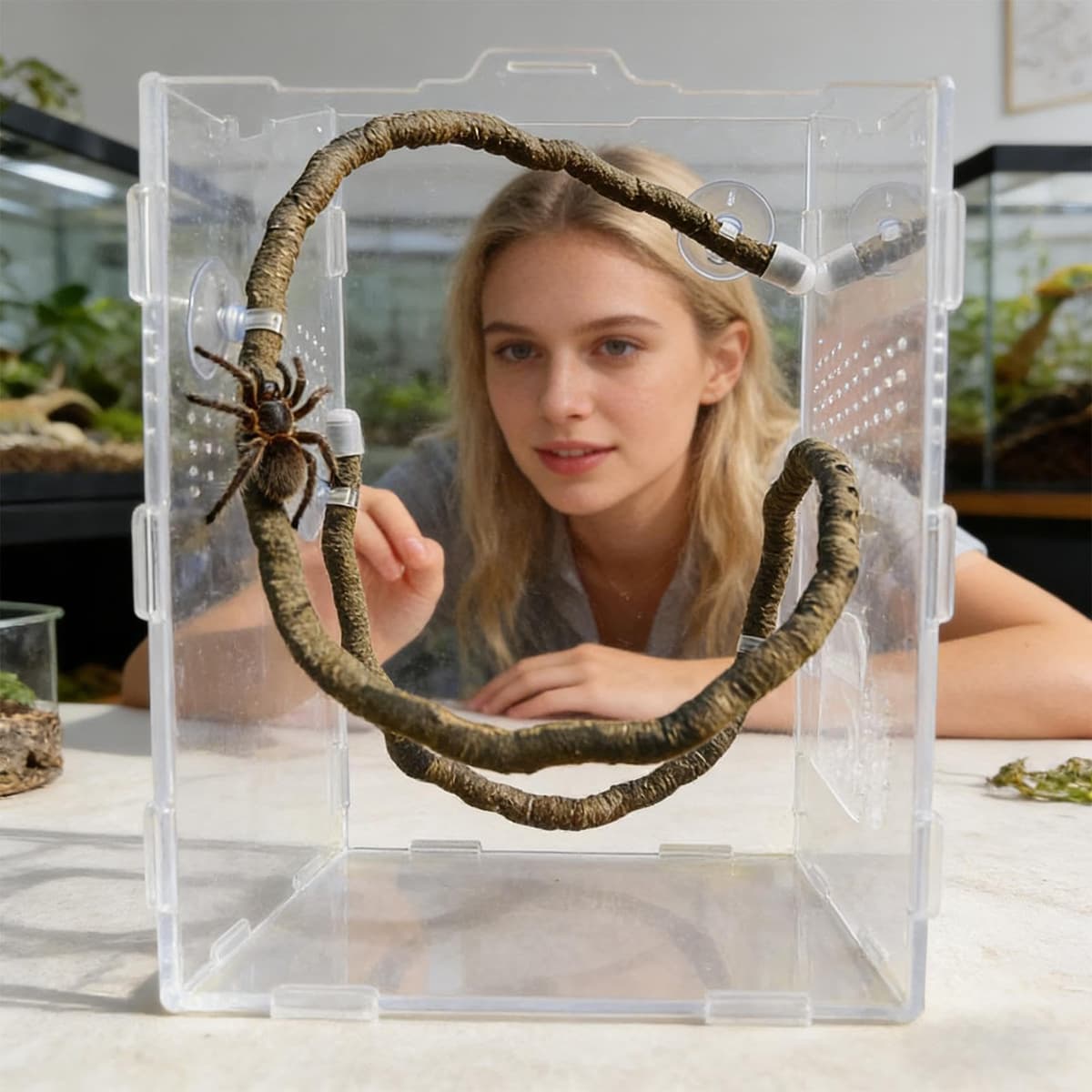 Generico Reptiles – Decoración artificial de liana plegable con ventosas para terrario de reptiles | para terrarios, jaulas, vallas, bañeras domésticas y hábitats para geckos y lagartos — view 2