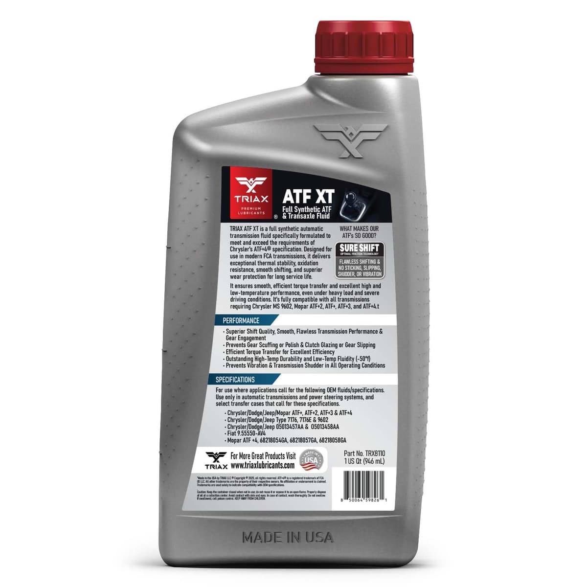 TRIAX ATF XT ATF+4 Fluido Transmisión Automática Sintético - Para Chrysler Jeep Dodge RAM Fiat MS 9602 (6x946 ml (6 quart pack)) — view 2