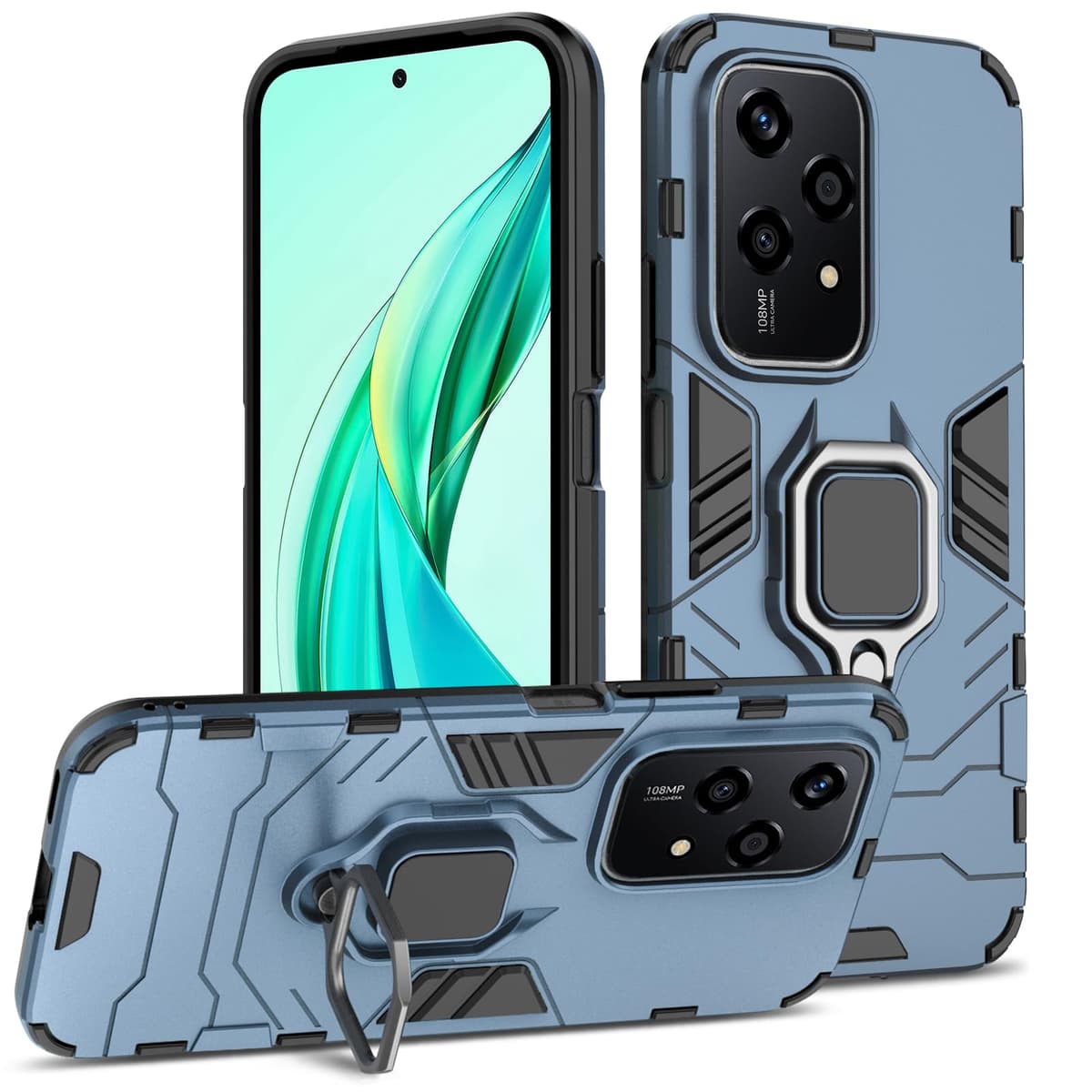 Funda para CMF Phone 2 Pro, Carcasa Antigolpes con Soporte anular metálico, Case Protectora de Grado Militar, Negro — view 1582