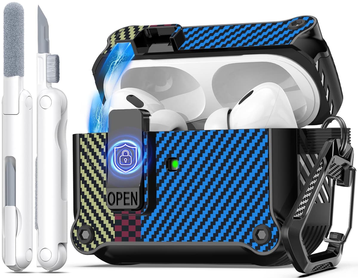 R-fun Compatible con AirPods Pro 2 Gen (Cubierta Auto emergente) con Kit de Limpieza, para Airpods Pro 2/1 Gen (2023/2022/2019), para Estuche Airpods Pro (USB-C/Lightning),Negro — view 39