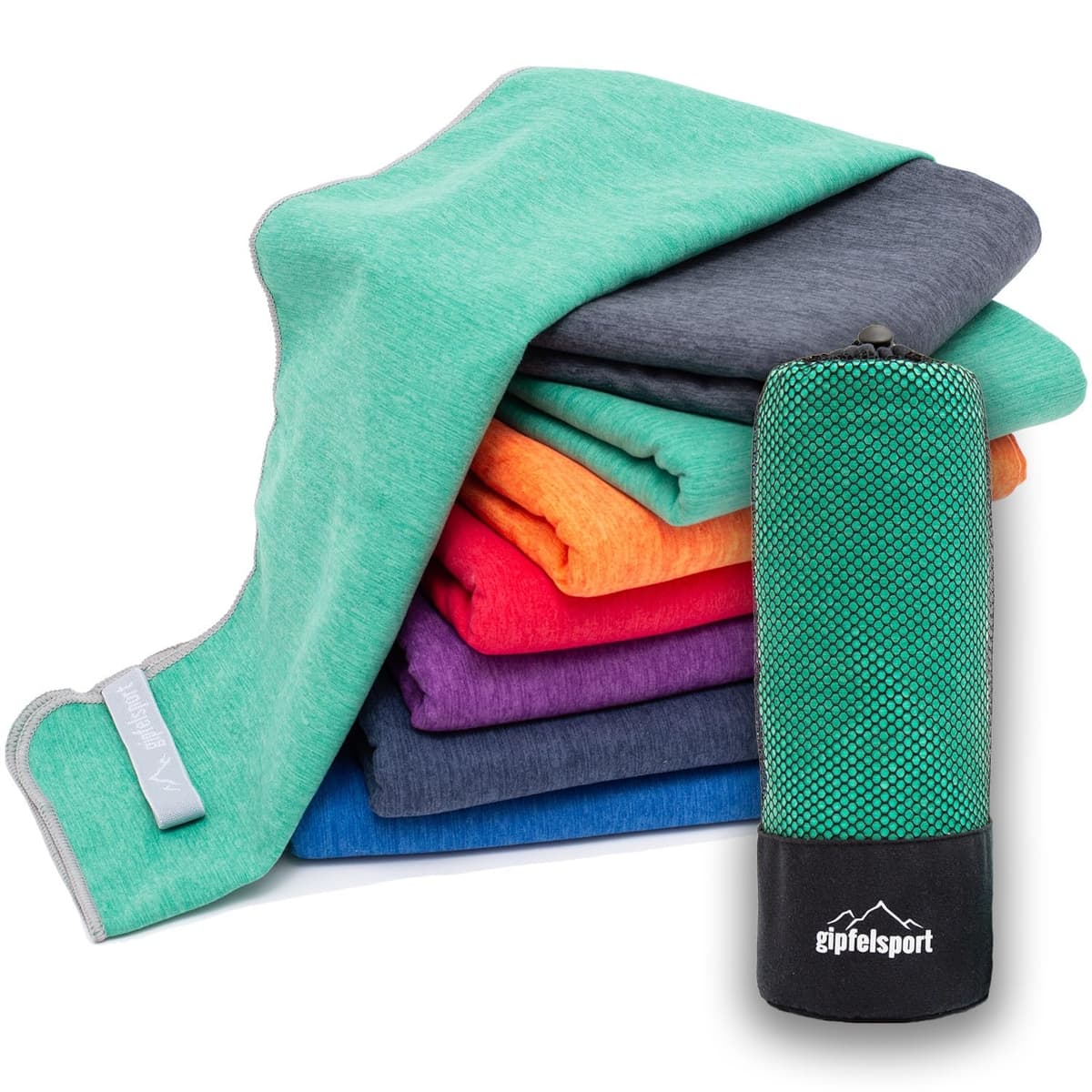 gipfelsport Toalla de Microfibra | Toalla de baño de Microfibra, Toalla de Viaje, Toalla de Playa | De Secado rápido, Ultra Ligero, Ahorro de Espacio | para niños, Hombres y Mujeres — view 24