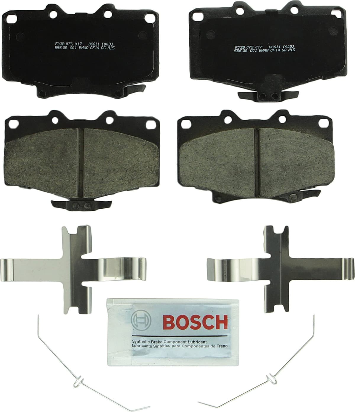 Bosch BC914 QuietCast Premium Ceramic Disc Brake Pad Set For: Acura ILX; Honda Accord, Civic, CR-V, Element, Fit, Front — view 213