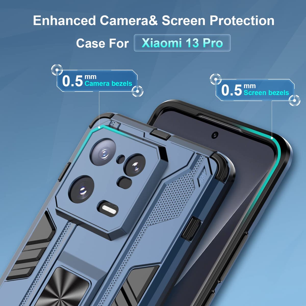Funda para CMF Phone 2 Pro, Carcasa Antigolpes con Soporte anular metálico, Case Protectora de Grado Militar, Negro — view 1034