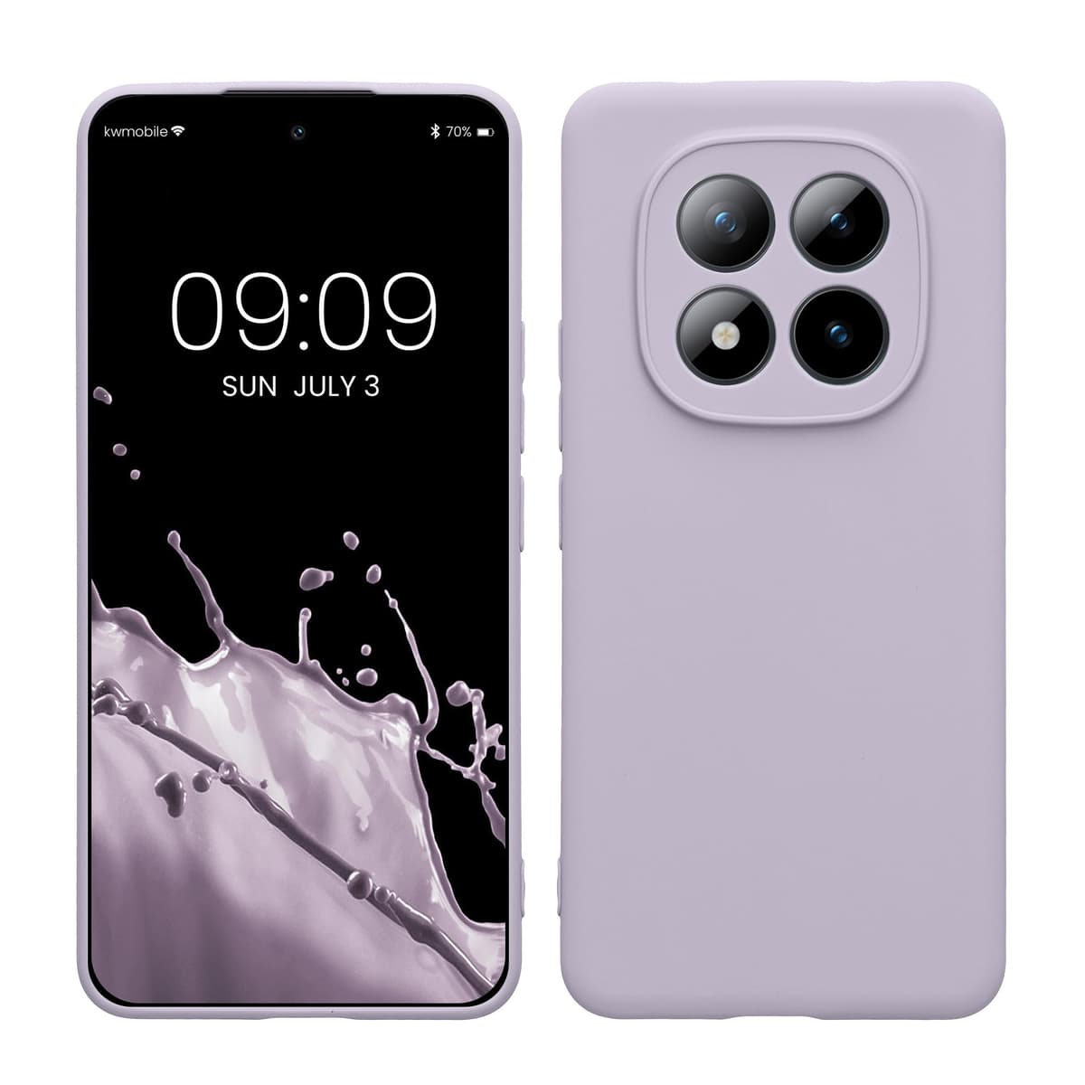 kwmobile Carcasa Compatible con Xiaomi Redmi Note 14 Pro 5G / Poco X7 Funda - Funda Ultrafina de TPU con Bordes elevados - Lavanda Metalizado — view 182
