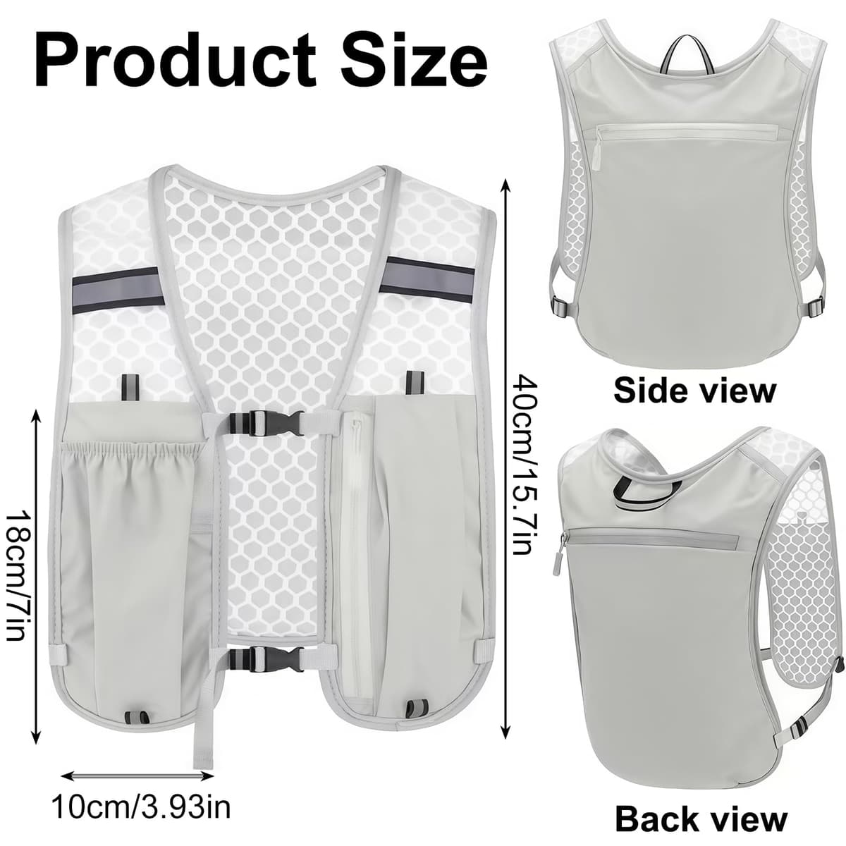 Running Hydration Vest Backpack - Lightweight & Breathable Running Vest Phone Holder for Women Men, 5L Hydration Pack for TrailRunning Hiking Cycling Marathon — view 2