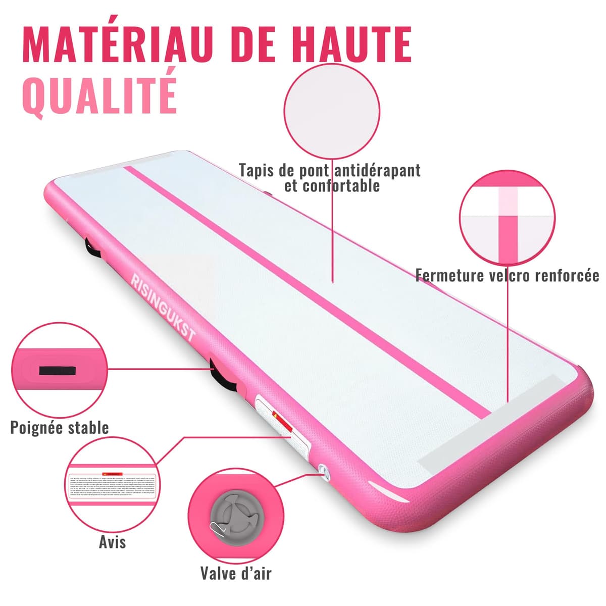 Air Met Track - Colchoneta de gimnasia artística 2m/3m/4m/5m/6m Colchoneta inflable para gimnasia 10/15/20cm deportiva con bomba para ejercicio/yoga/gimnasio — view 3