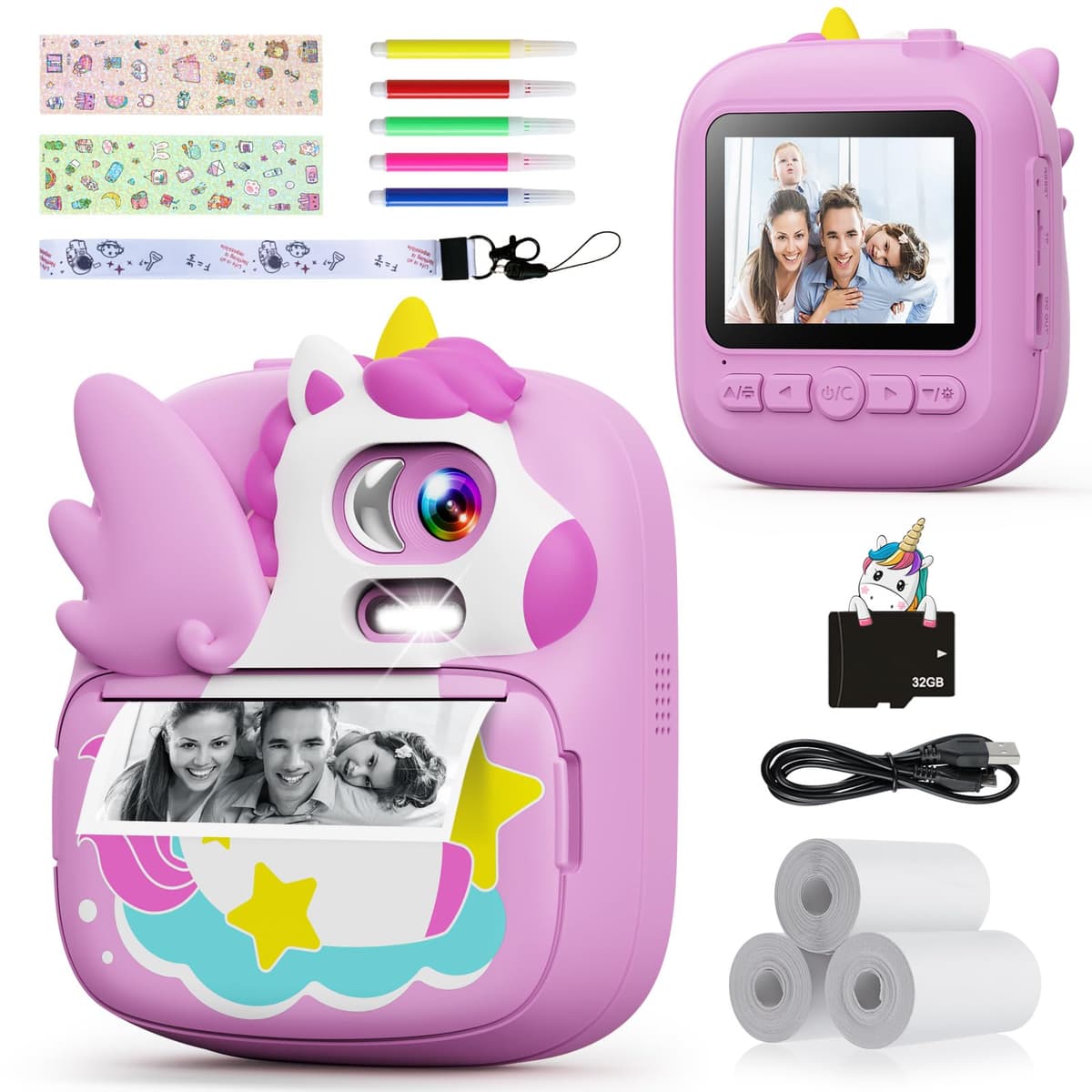 Camara Fotos Infantil Instantanea, CAMCLID 2,4 Pulgada Cámara Instantánea para Niños con Tarjeta de 32GB, Regalo para Niños de 3 a 12 Años(Verde) — view 10