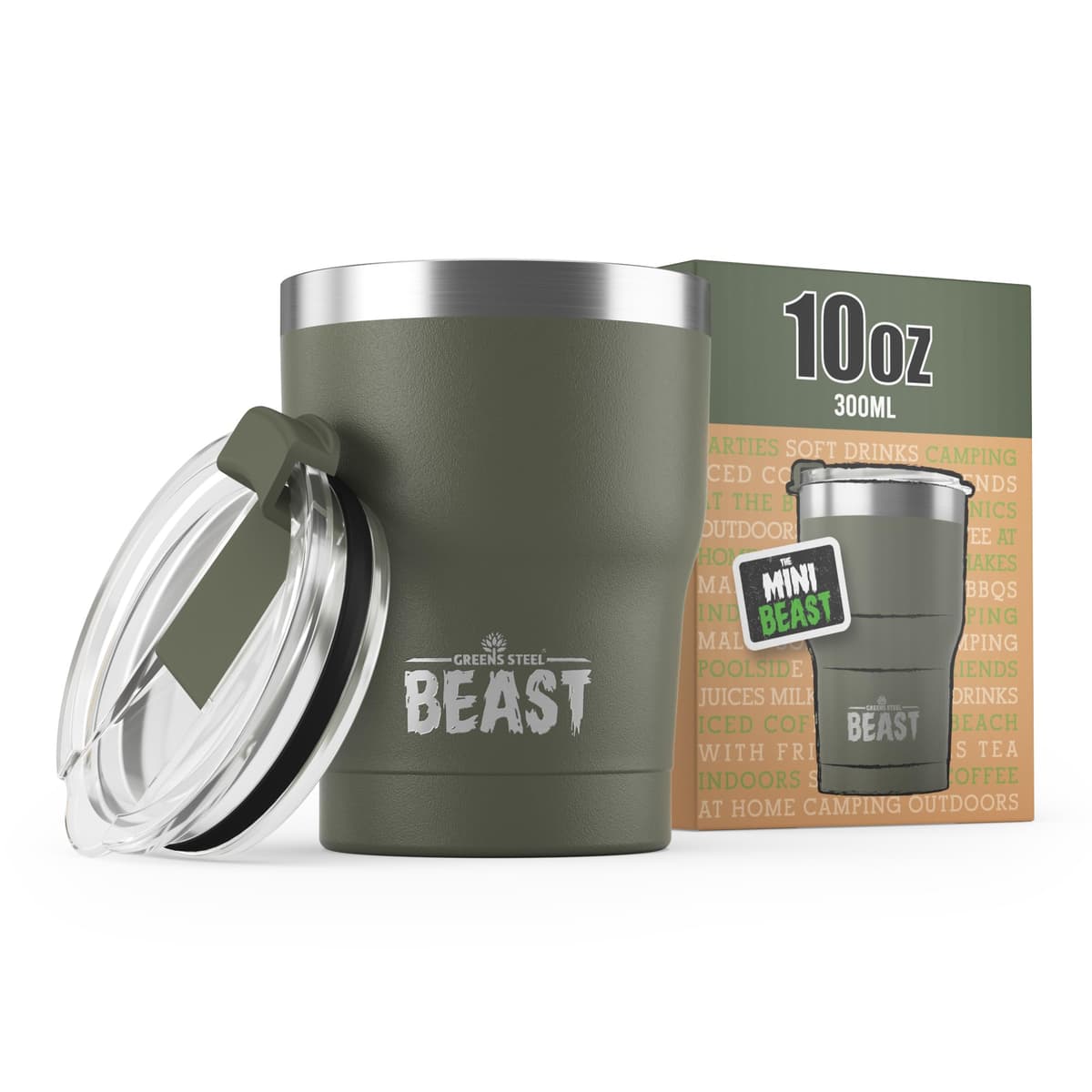 Greens Steel Beast Tumbler – 550 ml (20 oz), Coral | Vaso de acero inoxidable reutilizable con aislamiento al vacío | con 2 pajitas y cepillo de limpieza | Termo de viaje de doble pared — view 79