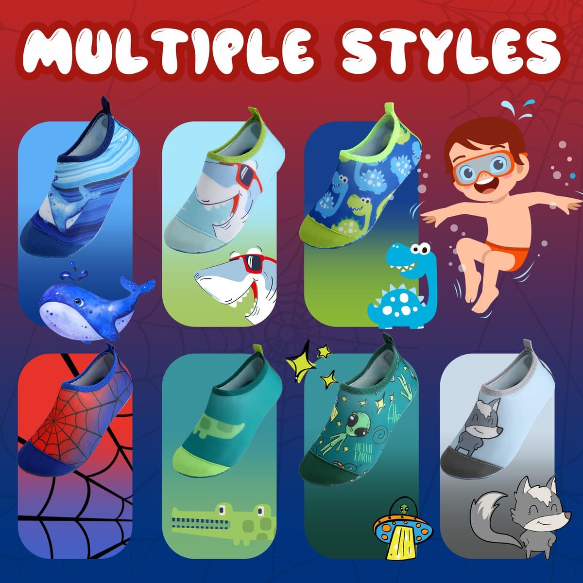 Kids Swim Water Shoes for Boys Girls Toddlers Baby Aqua Socks for Kids Quick Dry Pool Beach Barefoot Children — view 3