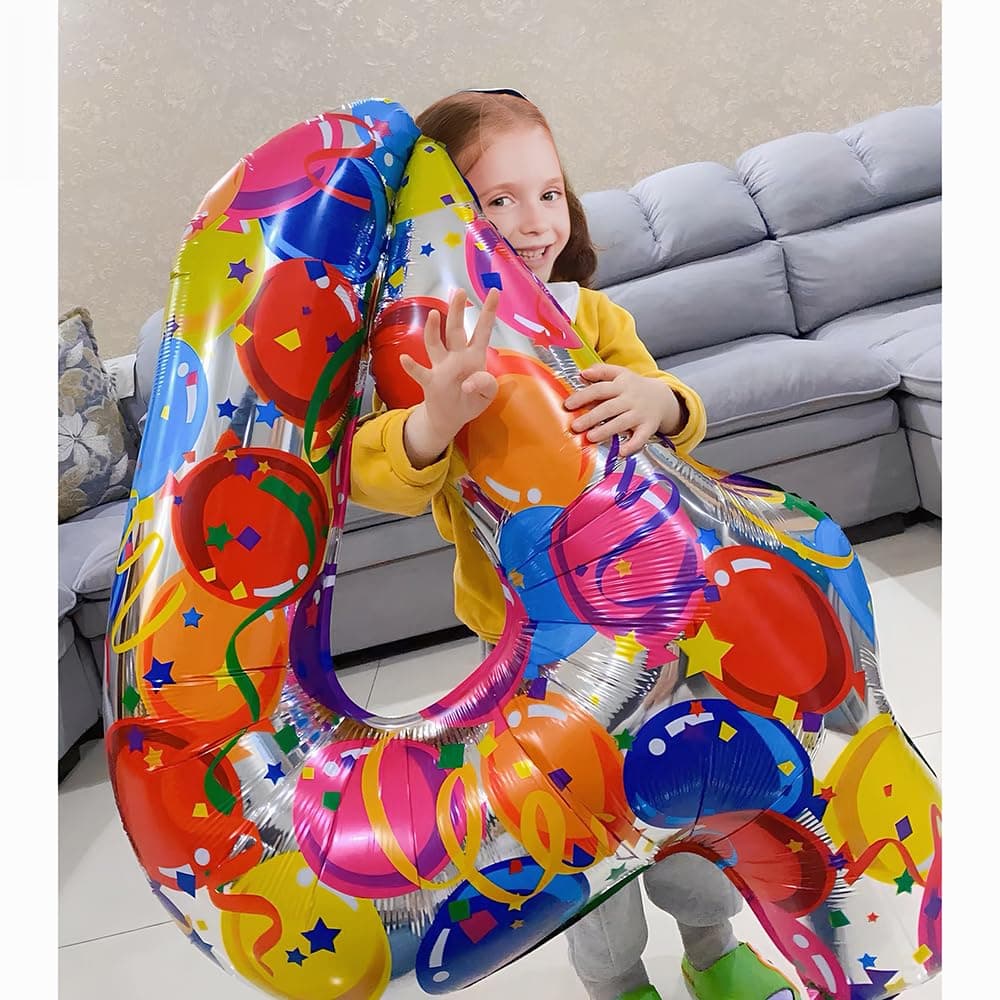 Foil Globo Número 5 Azul 40" (101cm), Inflable Helio o aire, Gigante Numeros 0-9, 10-19, 20-29, 30-100, Grande Globos Decoración para La Boda Aniversario y Cumpleaños Fiestas — view 236