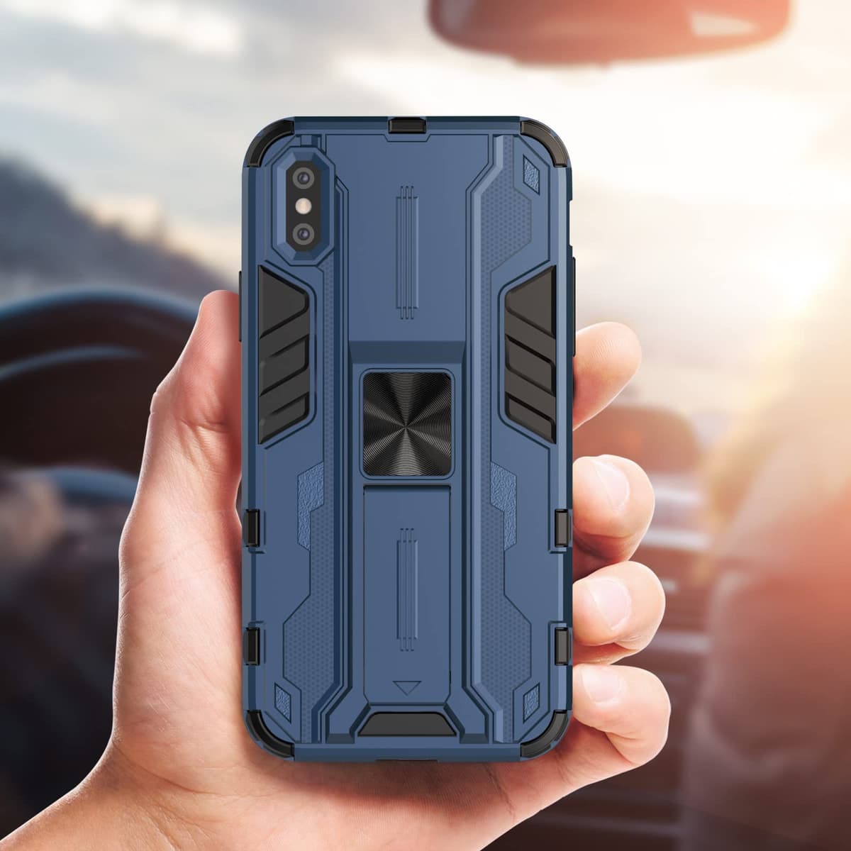 Funda para CMF Phone 2 Pro, Carcasa Antigolpes con Soporte anular metálico, Case Protectora de Grado Militar, Negro — view 905