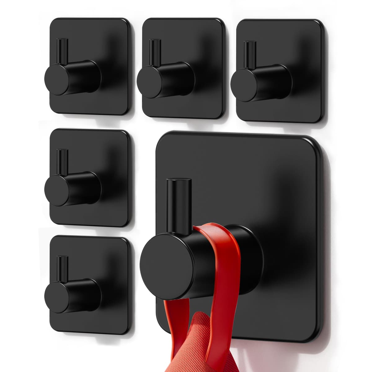 Auxmir Ganchos Adhesivos para Pared, Acero Inoxidable Colgador Toallas sin Taladro, Toalleros Autoadhesivo Extrafuerte para Baño Cocina Albornoz Trapos, Gris, 6 Piezas — view 11