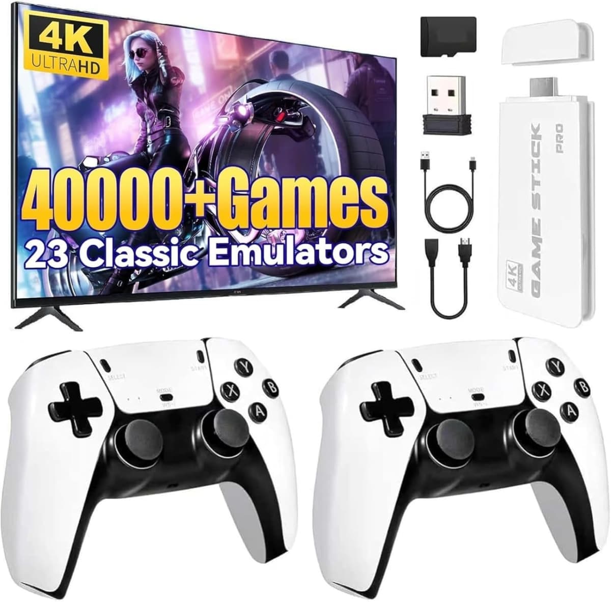 Juego de batalla retro arcade 4K de alta definición para dos jugadores, consola de juegos arcade retro inalámbrica de 2.4 G, memoria de 64 GB/128 GB, más de 40.000 juegos integrados, mini arcade