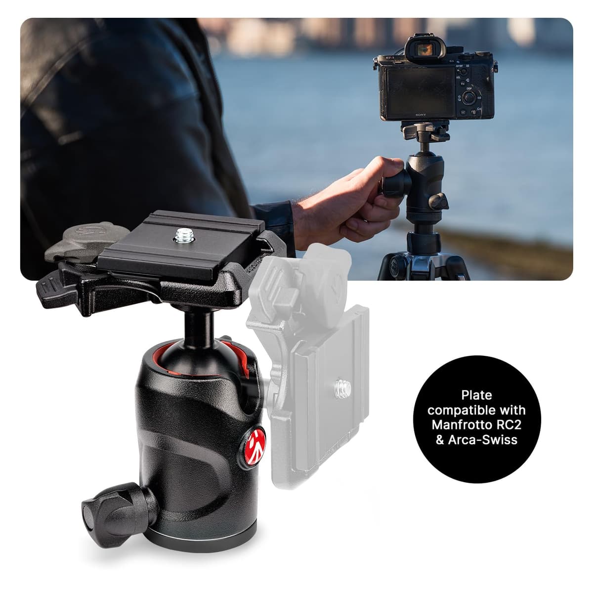 Manfrotto Befree Advanced Camera Tripod Kit with Twist Closure, Travel Tripod Kit with Ball Head, Portable and Compact, Aluminium Kit for DSLR, Reflex, Mirrorless, Camera Accessories — view 4