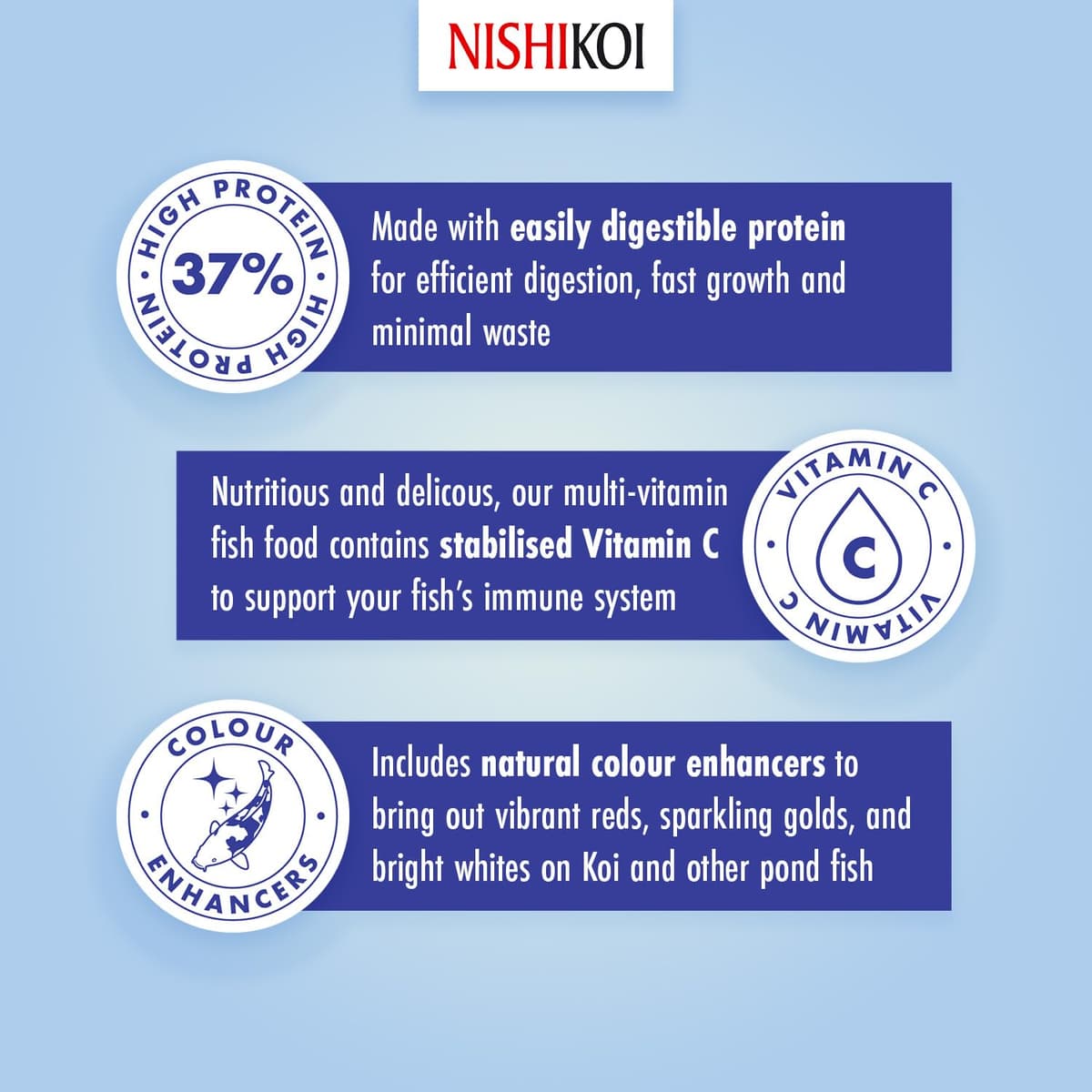 Nishikoi Growth Complete Food for Koi and Pond Fish - Small Pellets - 1250g — view 4