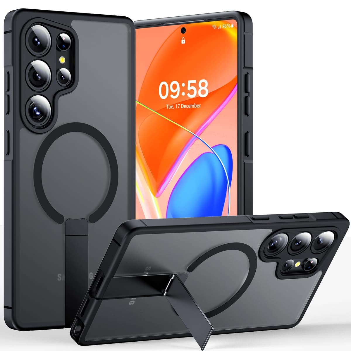 TOCOL Magnetic for Samsung Galaxy S26 Ultra Case, Fit for MagSafe, Drop Protection Slim Thin Translucent Matte Back for S26 Ultra Phone Case 6.9 inch, Black — view 45