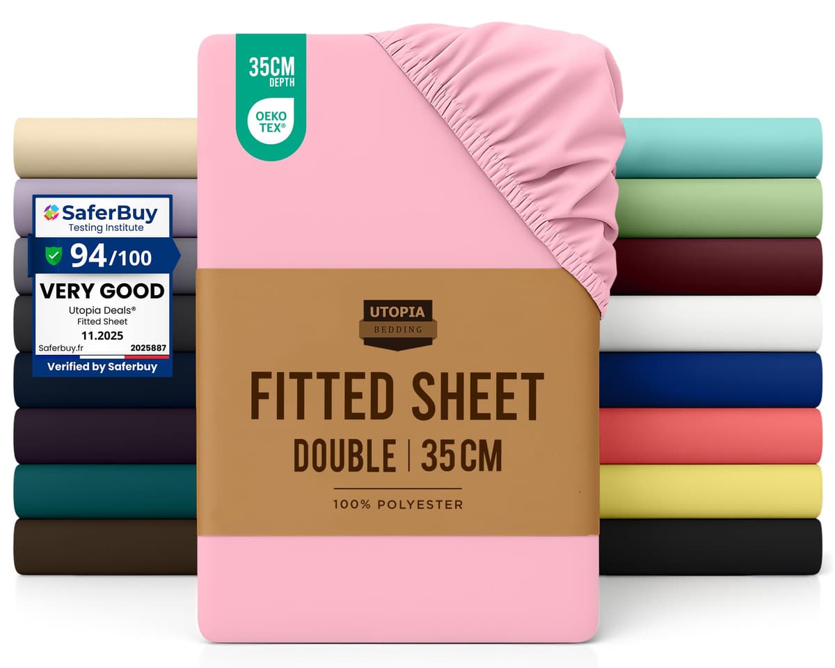Utopia Bedding Fitted Sheet King, Grey - Deep Pocket 14 inch (35 cm) - Easy Care - OEKO-TEX Certified - Soft Brushed Microfibre Fabric - Shrinkage and Fade Resistant - Bottom Sheet — view 144