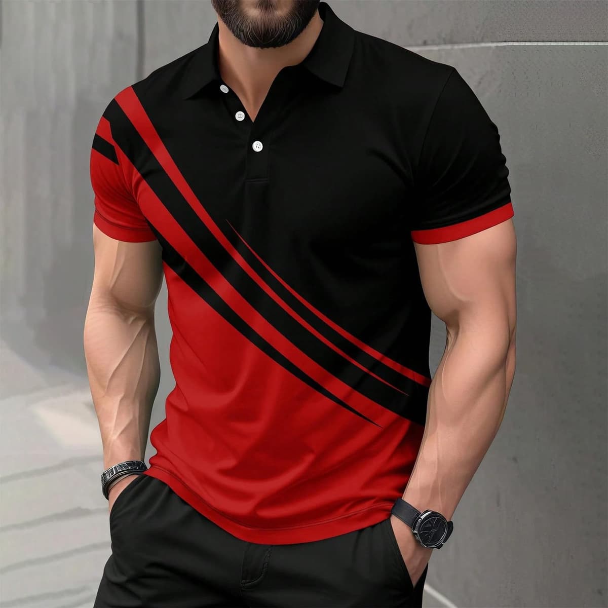 Polo Hombre Manga con Bolsillo en el Pecho Golf Polo Transpirable de Secado Rápido Poloshirt Deporte Hombre Slim Fit Tshirt Verano Camisa Hombre — view 2