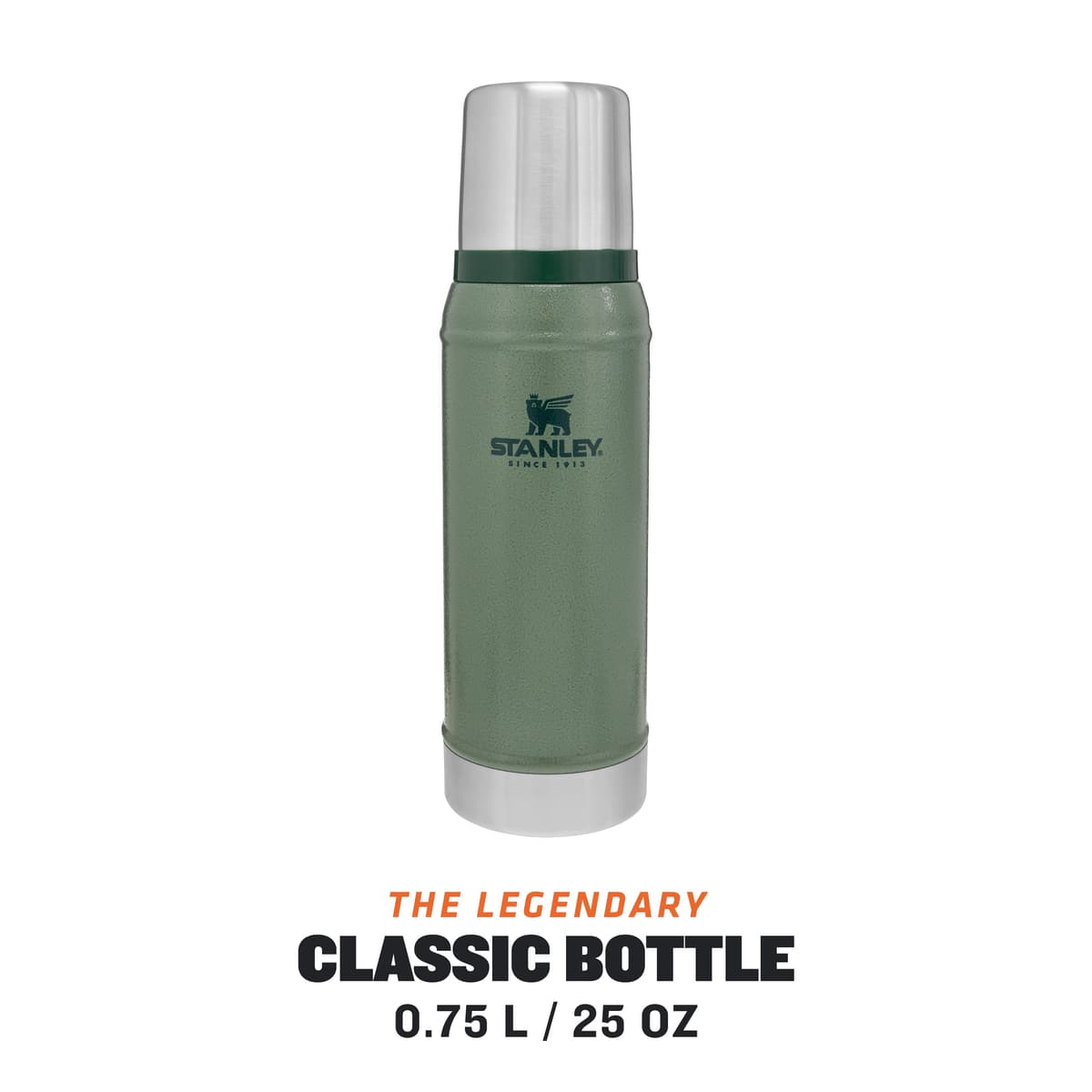 Stanley 1913 Classic Legendary Thermal Flask 0.75L - Keeps Hot Or Cold for 20 Hours - BPA-Free Insulated Bottle - Stainless Steel Coffee Flask - Leakproof - Dishwasher Safe - Green — view 3