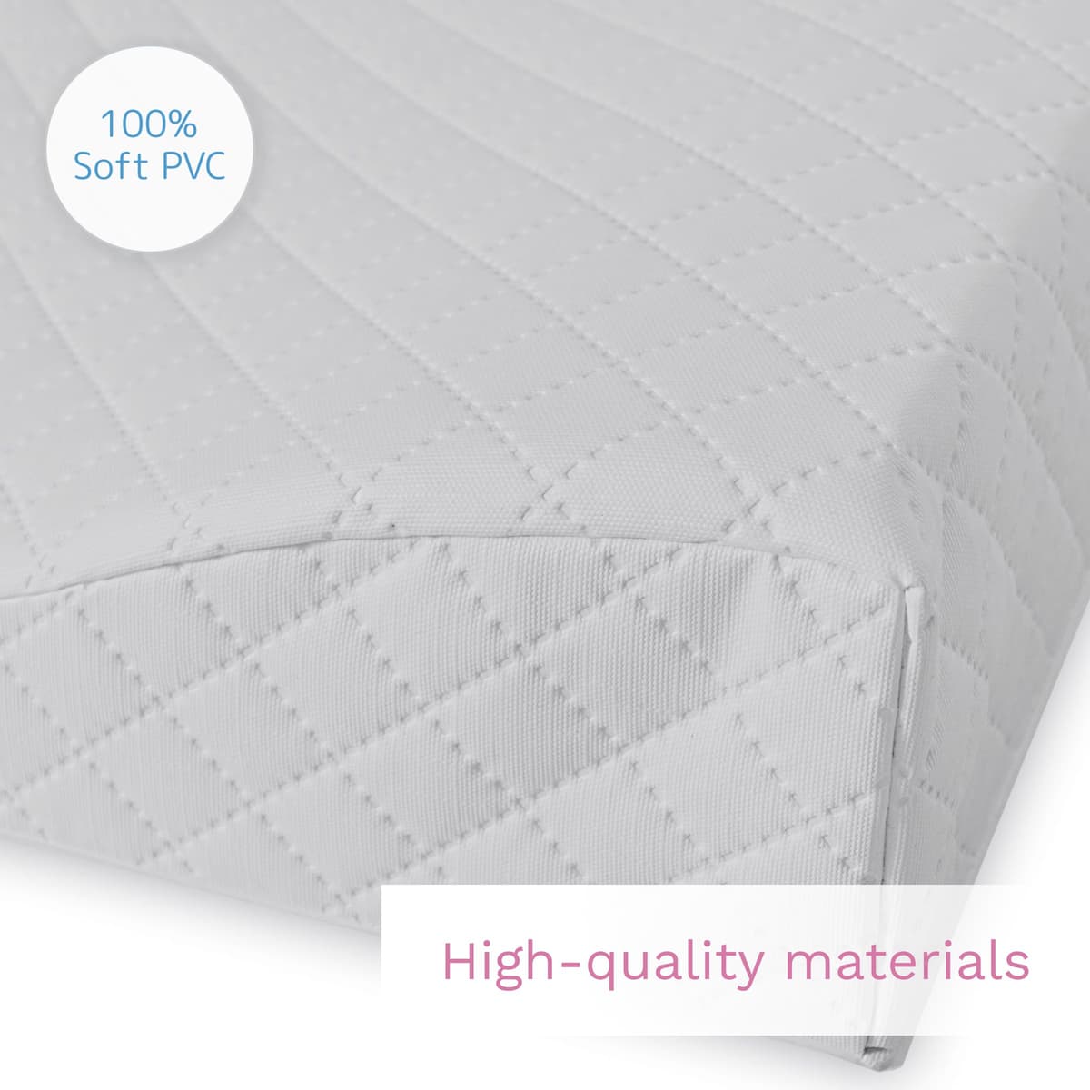 Soft Base Newborn Baby Changing Unit Mat with Raised Edges 50x70 cm (Caro Grey) — view 5