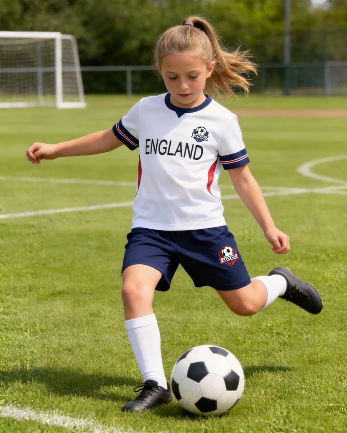 Kids Football Jersey Kits Boys Girls Football Shorts and T-Shirt Sets Sports Training Shirts for Kids 5-12 Years — view 3