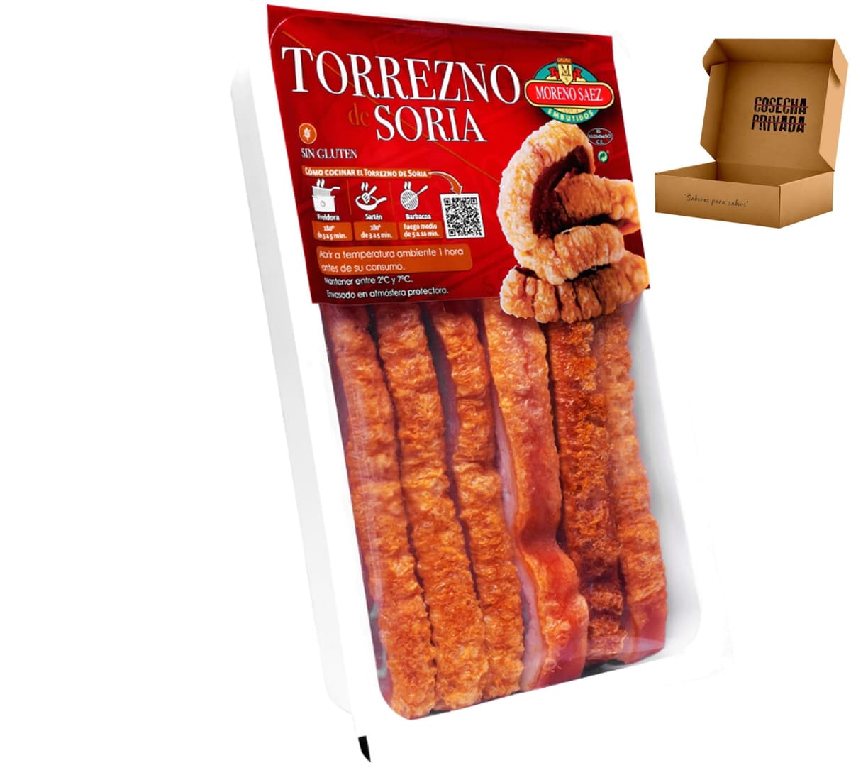 Torreznos de Soria Preparados - Envío 24 h - Listo para Freir -Panceta Semicurada y Adobada- Fácil de preparar. Medalla de Oro -Seleccionados por Cosecha Privada (1 x Pack 470g)