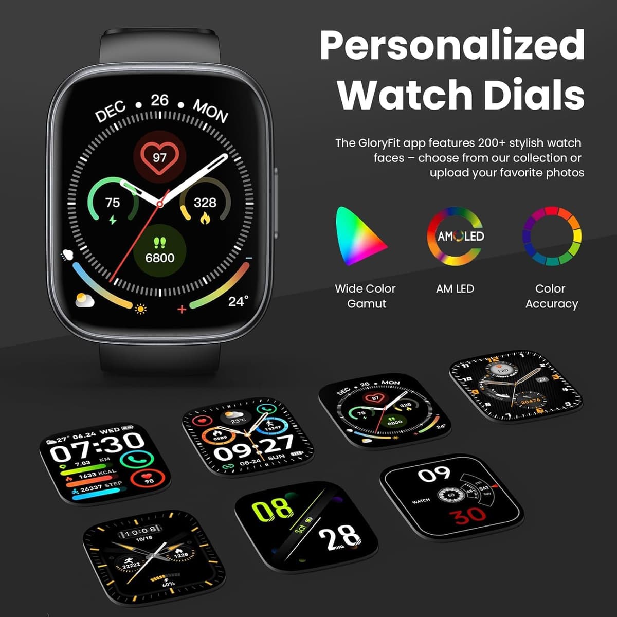 Smart Watch for Men Women Answer/Make Call, 1.95" HD Fitness Watch with Heart Rate/Sleep/Stress Monitor, 2026 Activity Tracker with 110+ Sport Modes, IP68 Waterproof Smartwatch for Android iOS, Black — view 6