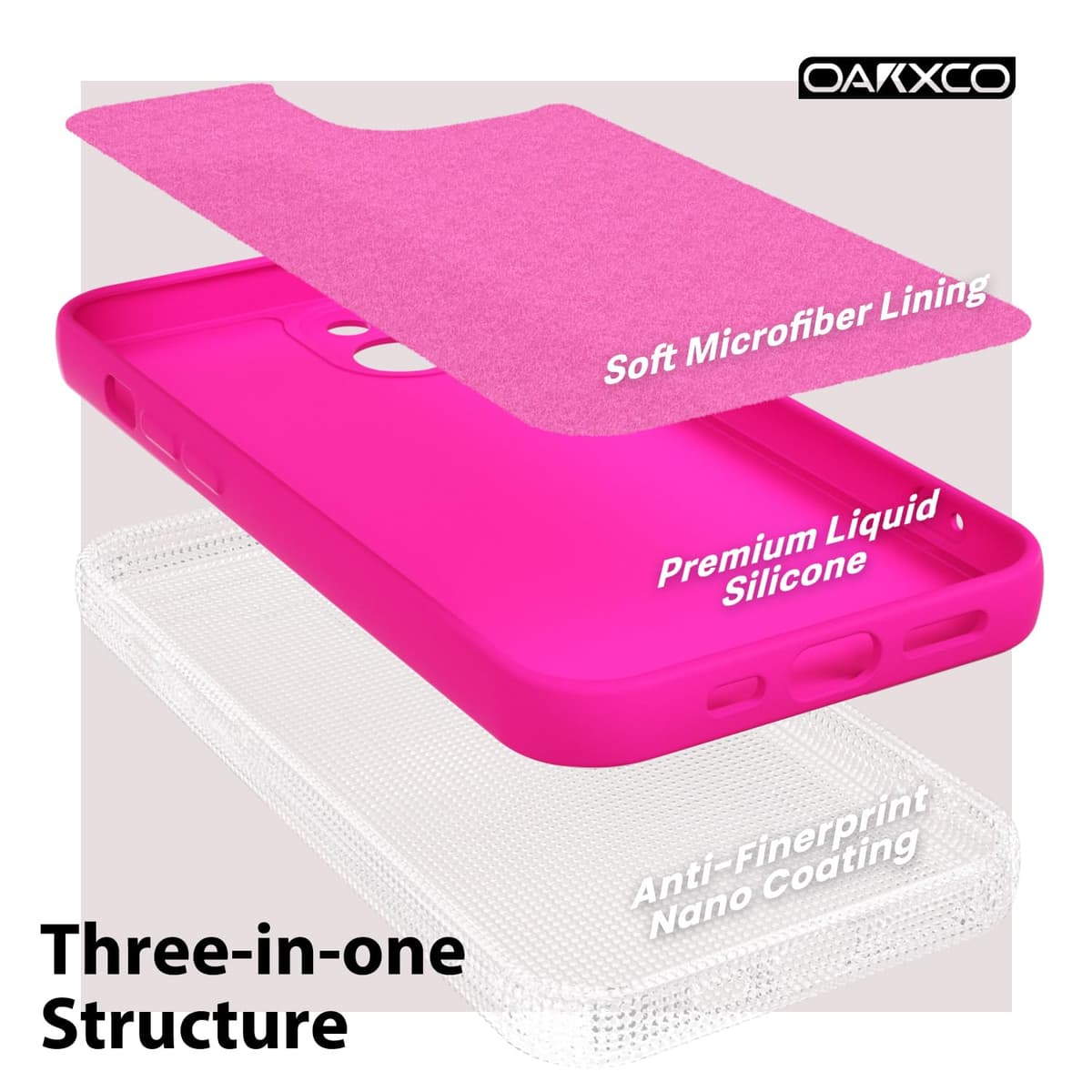 oakxco for iPhone 17 Pro Max Phone Case Liquid Silicone, Cute Thin Slim Grip Soft Rubber Gel for Women Men, Smooth Matte TPU Plain Solid Color Girly Simple Case with Camera Cover, Light Pink — view 1308