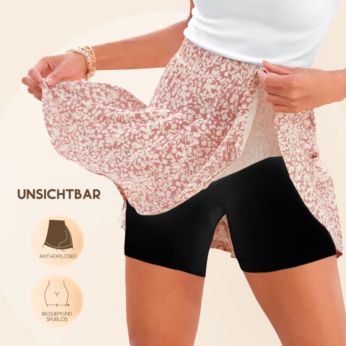 YouShow 3 Pack Pantalon Antirozaduras Mujer Debajo la Falda Pantalones Cortos Vestir Braga Anti Roce — view 3