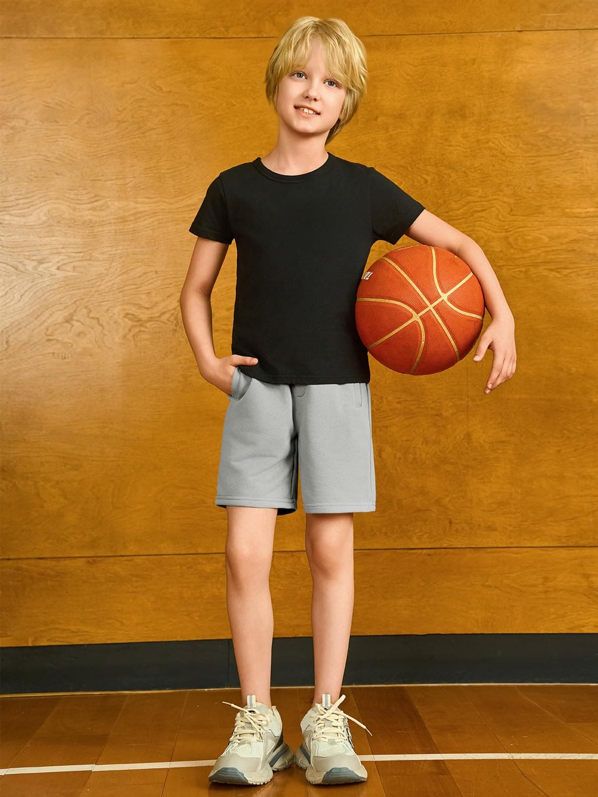 Haloumoning Pantalones cortos de verano para niño, elásticos, bermudas, elásticos, con bolsillos — view 5