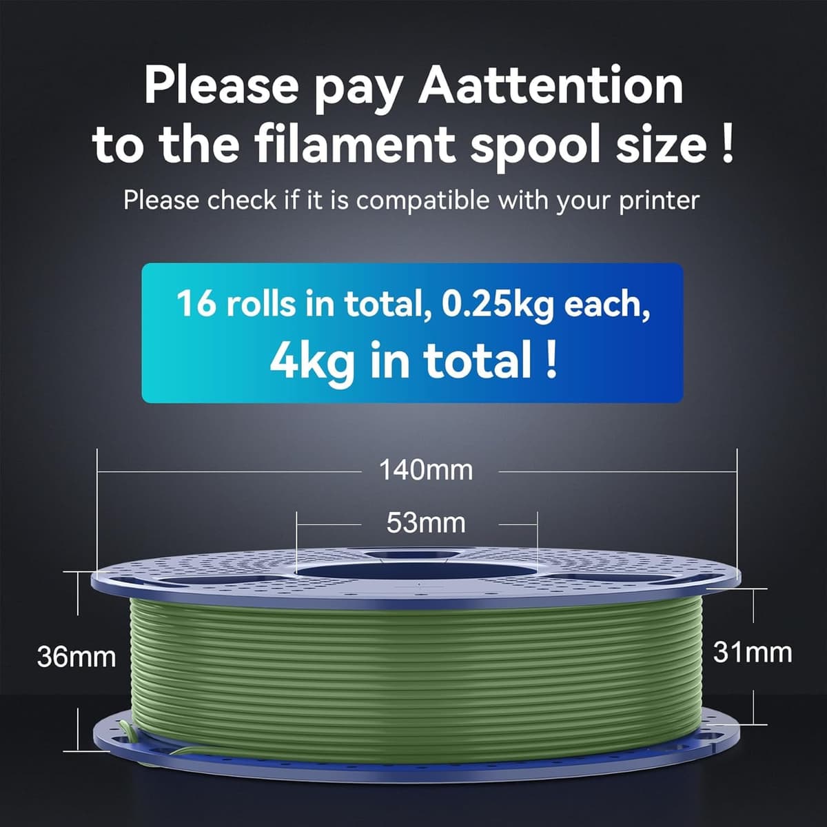 SUNLU Pack de 16 Colores Filamento PLA Plus, Filamento PLA+ Multicolor para Impresoras 3D 1.75mm, Embalado al Vacío Individualmente, 0.25kg/Bobina, Total 4kg, 16 Bobinas​ — view 3