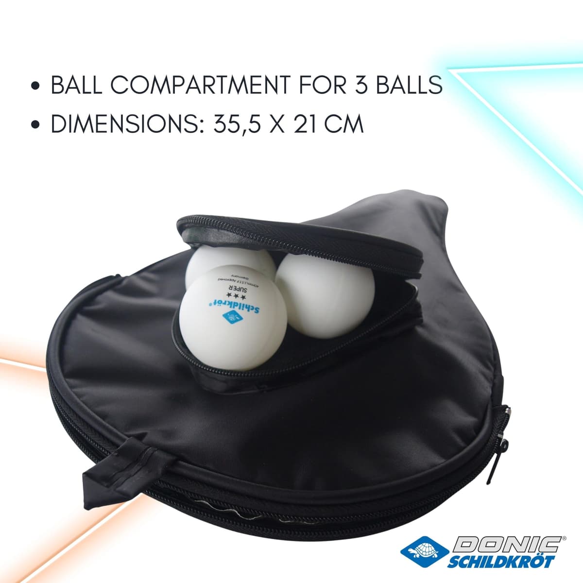 Donic-Schildkröt Funda para Raqueta de Tenis de Mesa Classic, Compartimiento para 3 Pelotas, Multicolor, 818506 — view 4