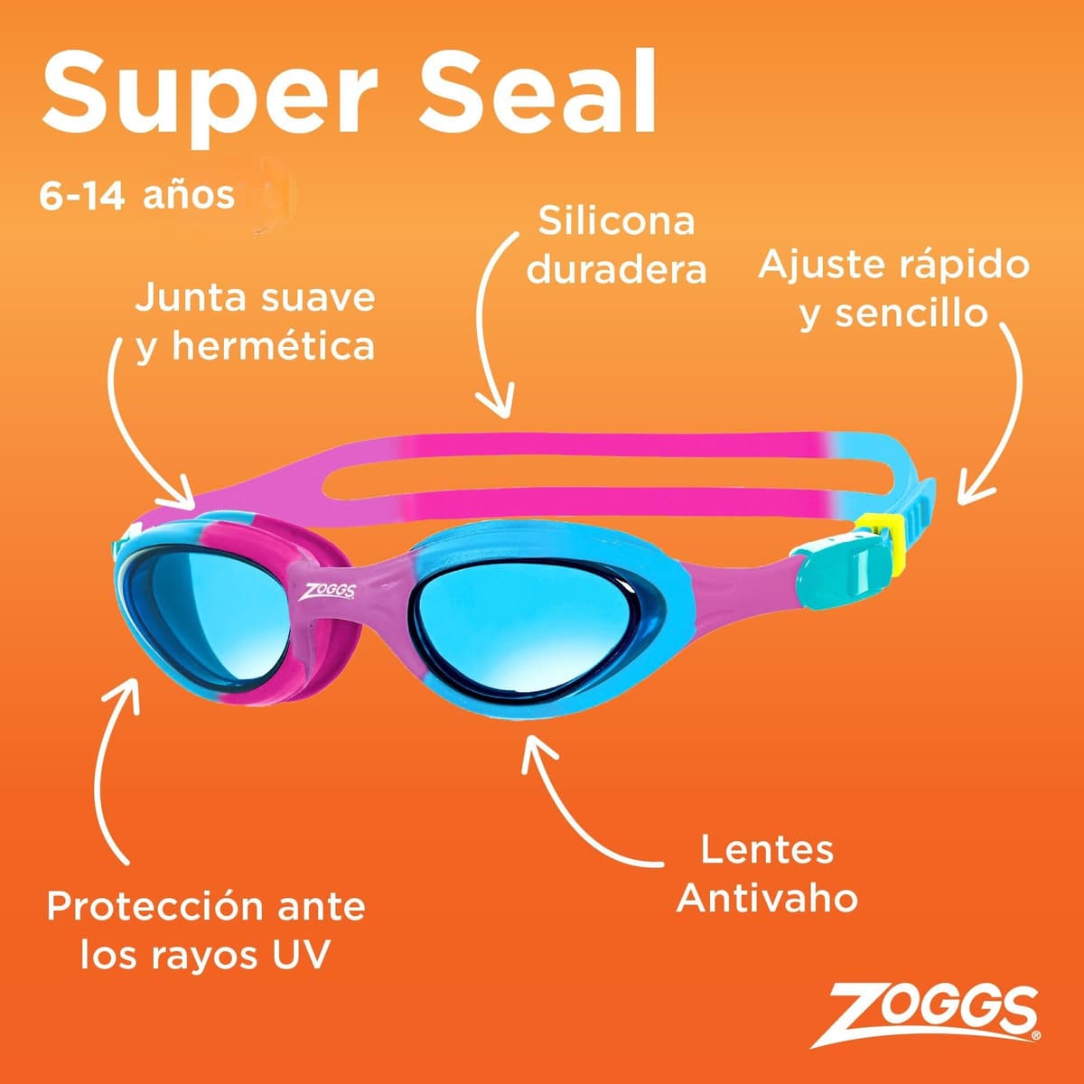 Zoggs Kids Super Seal Junior antivaho Gafas de natación — view 3