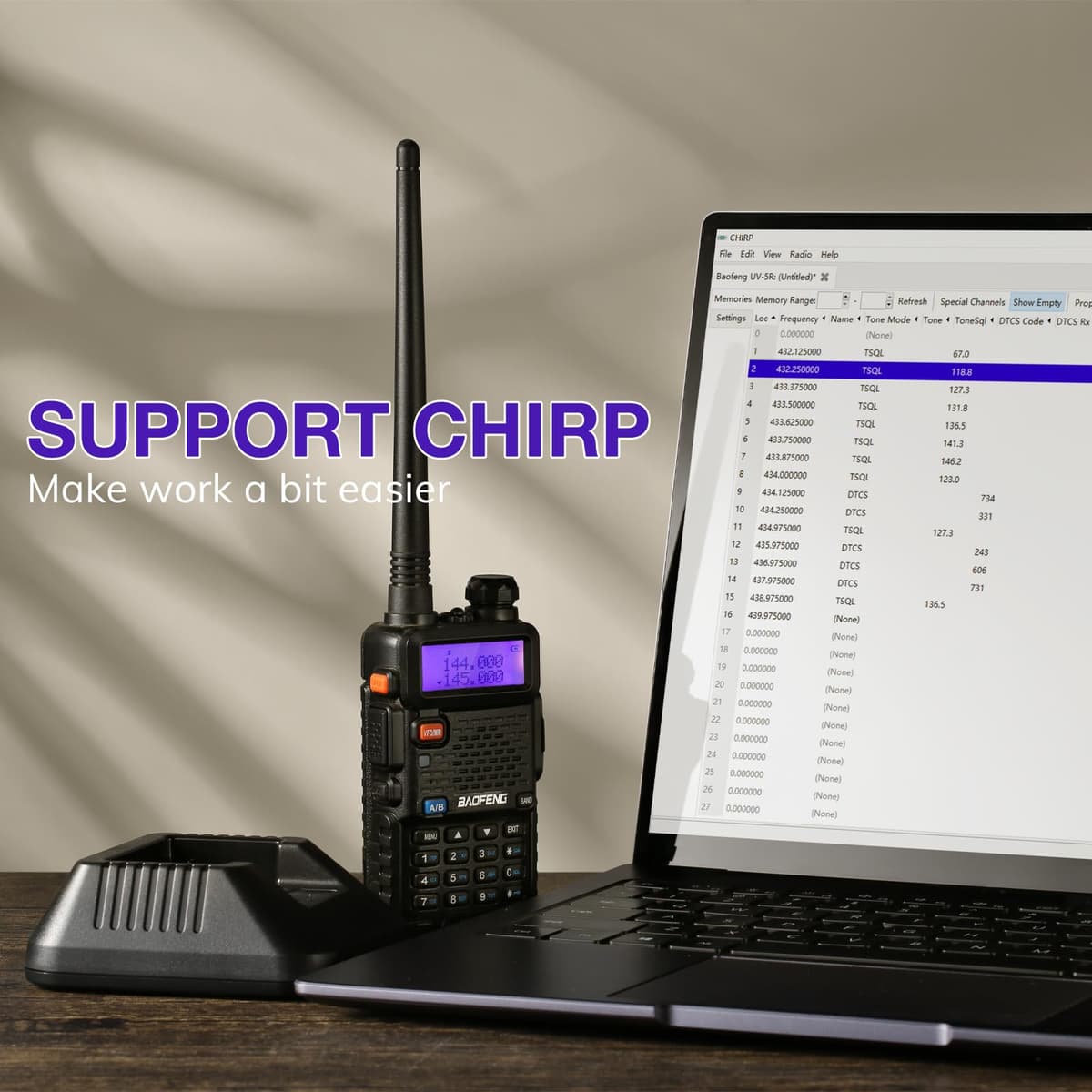 BAOFENG GT-5R Walkie Talkie, Radio de Doble Banda para 144-146/430-440MHz, Largo Alcance con 128 Canales, Batería de 1800 mAh, Auriculares, Cable de Programación para Camping, Soporte Chirp, 2PCS — view 4