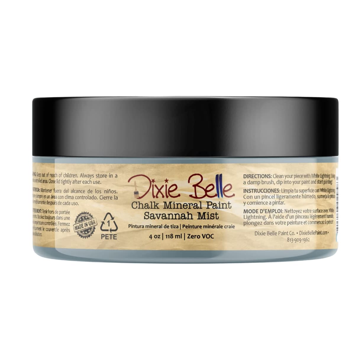 Dixie Belle Paint Company Chalk Finish Furniture Paint - Caviar (32oz) - Matte Black Chic Chalk Mineral DIY Furniture Paint — view 290