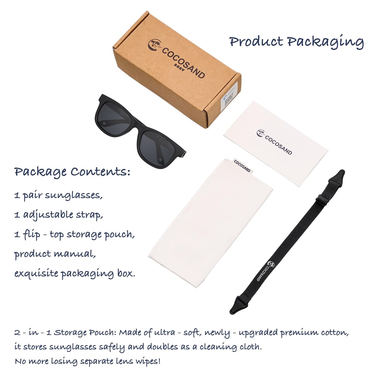 COCOSAND Baby Sunglasses with Strap Polarized Flexible Frame for Toddler Infant Girls Boys Age 0-24 Months — view 3